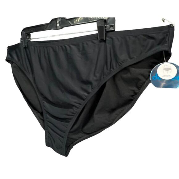 Decree Bikini Bottom Womens 3XL Black Hipster Swimsuit Medium Coverage Beach NEW - Picture 4 of 14